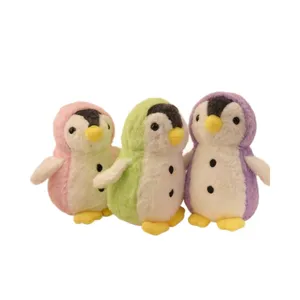 Cute penguin plush toy set, soft stuffed animal doll with colorful cute hoodies.