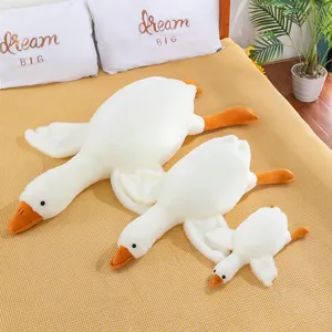Cute White Goose Plush Toy Soft Stuffed Animal Pillow Companion Hugging Doll For Kids And Adults Home Decor