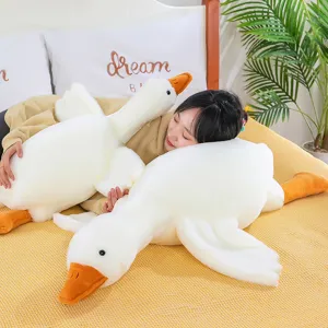 Cute white goose plush pillow giant stuffed animal soft toy for kids home bedroom decoration