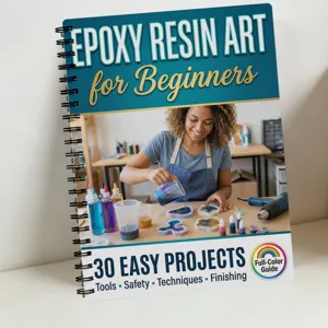 Manuale guida per l'arte in resina epossidica con 30 progetti facili, strumenti e tecniche.