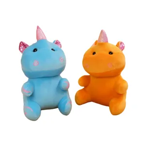 Soft cartoon unicorn hippo plush toys cute stuffed animal doll for children gift.