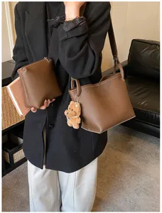 Automne hiver haut de gamme sac seau bandoulière femme mode polyvalent sac à main tendance