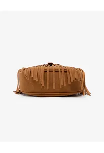 Bohemian retro fringe suede crossbody bag for women, lightweight vintage shoulder daily purse.