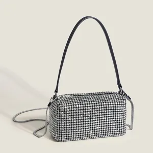 Sac Bandoulière Strass Mode Femme Luxe Scintillant Cristal Sac Bandoulière Sac à Main de Soirée Avec Bandoulière Chaîne