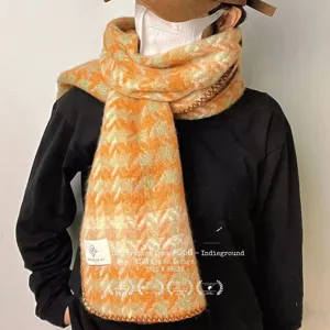 Autumn winter long tassel plaid scarf Korean style soft warm fashion winter neck warmer