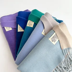 Winter solid color imitation cashmere scarf with tassels, soft warm long shawl for women.