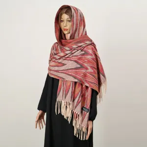 Sciarpa Scialle Stampata Stile Etnico con Frange Unisex Moda Inverno Caldo Avvolgere Regalo
