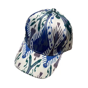Ethnic style Ikat print baseball cap for women, traditional Xinjiang souvenir duckbill hat.