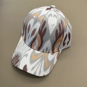 Xinjiang ethnic style printed baseball cap traditional ikat pattern casual sun hat for men women