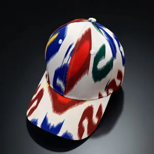 Ethnic style printed baseball cap for women, summer sun protection peak hat, travel cap.