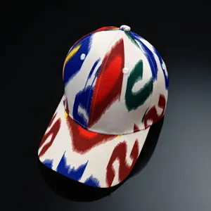 Xinjiang ethnic style Atlas printed baseball cap, colorful abstract design summer hat.