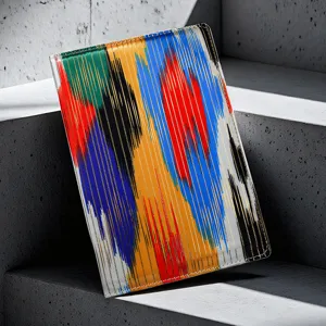 Cuaderno cultural étnico de Xinjiang con patrón abstracto colorido, diario ideal.