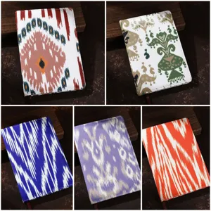 Cuaderno de tela de estilo etnico de Xinjiang con motivos coloridos tradicionales, regalo.