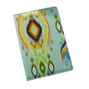 Cuaderno de estilo étnico tradicional con patrón Ikat funda de pasaporte recuerdo verde