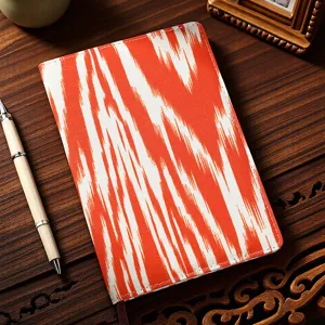 Xinjiang ethnic style printed fabric notebook with bookmark ribbon, retro design stationery gift.
