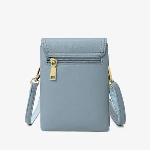 Petit sac bandouliere telephone femme cuir motif litchi sac epaule vue principale