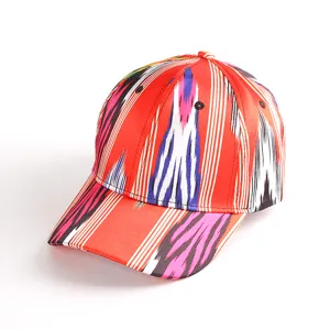 Ethnic style baseball cap with vibrant traditional pattern, comfortable adjustable sunshade hat.