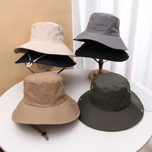 Quick Drying Bucket Hat Outdoor Camping Hiking Cap Drawstring Sun Protection Wide Brim Hat For Men And Women
