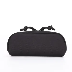 Black tactical glasses case hard shell portable sunglasses storage pouch with paracord zipper