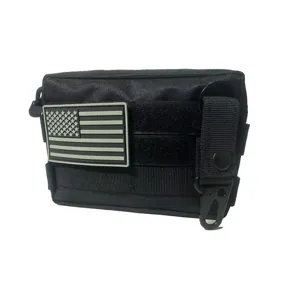 Sacoche tactique Molle utilitaire EDC noir sac de ceinture outil portable extérieur drapeau