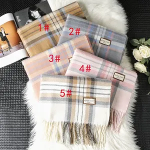 Winter plaid cashmere feel scarf warm thick shawl fashion classic tartan neck wrap accessories