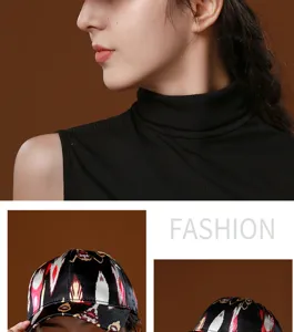 Detail view of the ethnic style baseball cap featuring vibrant traditional patterns and fabric.