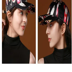 Xinjiang ethnic style baseball cap for women, fashionable patterned sun protection hat.