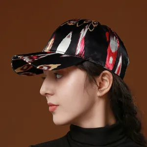 Women Baseball Cap Ethnic Style Geometric Print Polyester Adjustable Sun Protection Casual Hat For Outdoor Travel