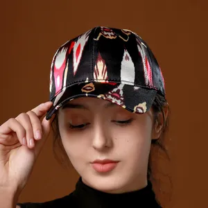 Stylish women baseball cap featuring ethnic Ikat pattern, versatile sun visor for daily wear.