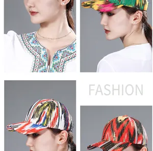 Berretto da baseball colorato in stile etnico Xinjiang da donna, cappello da sole.