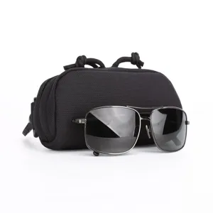 Tactical nylon hard shell sunglasses case with metal frame aviator glasses storage bag outdoor.