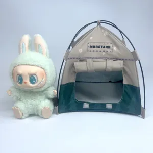 Miniature camping tent 10cm dollhouse toy prop simulation 1:12 scale doll accessory decor.