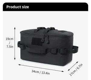 Sac de rangement de camping tactique grande capacite portable outil d'exterieur noir pratique