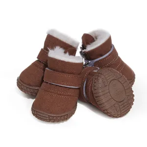 Botas de Nieve para Perros Cálidas Forradas de Polar Suela Antideslizante Zapatos para Mascotas Invierno