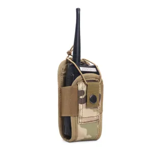 Tactical walkie talkie pouch MOLLE accessory bag camo outdoor two way radio holster case