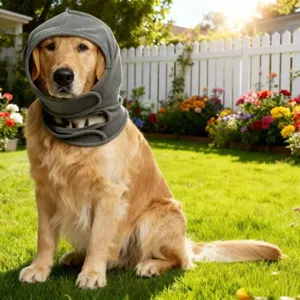 Grijze honden oorbeschermer ruisonderdrukking warme huisdier muts elastische hoofdtooi