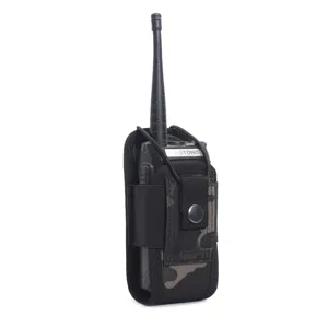 Tactical walkie-talkie pouch MOLLE attachment bag camo radio holster protective case