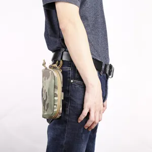 Outdoor tactical nylon hard shell sunglasses case with Molle system for secure attachment.