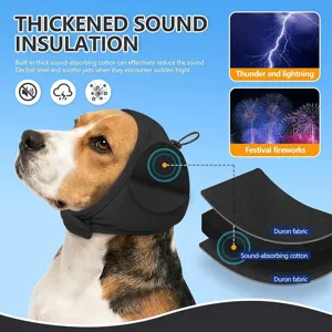 Hunde Lärmschutz Ohrenschützer Anti-Schreck Haustier Beruhigungshaube gegen Gewitter Feuerwerk