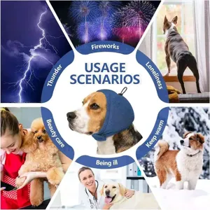 Hunde Lärmschutz Ohrenschützer Angstabbau Schlauchschal für Gewitter Haustier Beruhigung.