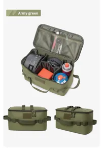 Sac de rangement pour camping en plein air de grande capacité, organisateur d'outils portable.