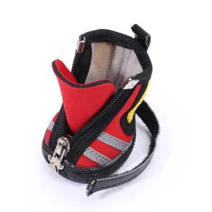 Scarpe per Cani Piccoli Stivaletti per Animali in Neoprene Traspirante Suola Antiscivolo in Gomma con Cerniera e Strisce Riflettenti