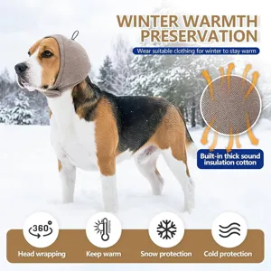 Hund Lärmschutz Ohrenschützer Winter warmer Snood Haustier Anti-Angst Kopfbedeckung