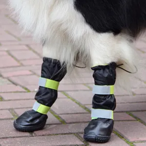 Grote Hondenschoenen Waterdicht Antislip Hoge Top Dubbele Band Elastische Regenlaarzen Huisdier Schoenen Beschermende Pootkleding