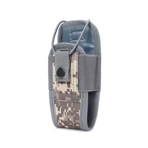 Tactical walkie-talkie pouch MOLLE attachment radio holster digital camo protective case
