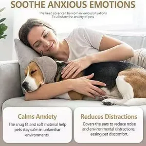 Detailansicht der Hunde Beruhigungsmütze aus weichem Stoff für stressfreie Momente.