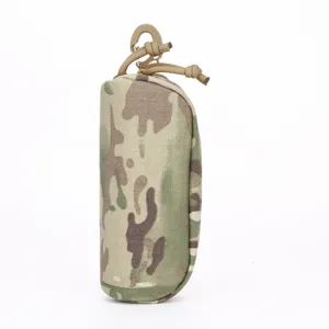 Camouflage hard shell glasses case outdoor tactical sunglasses storage pouch with molle strap