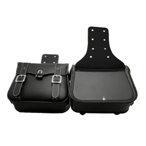 Universal Waterproof Motorcycle Saddlebags PU Leather Retro Side Storage Bags With Metal Locks And Password Security For Motorbikes Bikes
