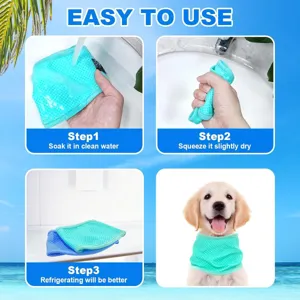 Pet cooling collar for summer dogs cats breathable mesh ice scarf pet cooling bandana