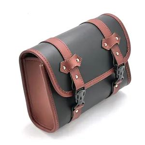 Retro Motorrad Seitentasche Vintage Leder Werkzeugtasche wasserdichte Motorradtasche